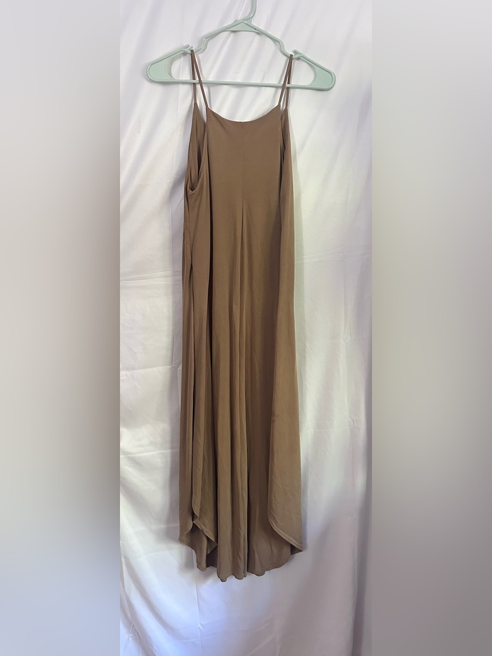 Olivia Rae Brown Slip Maxi Dress with Thin Straps - Picture 3 of 3